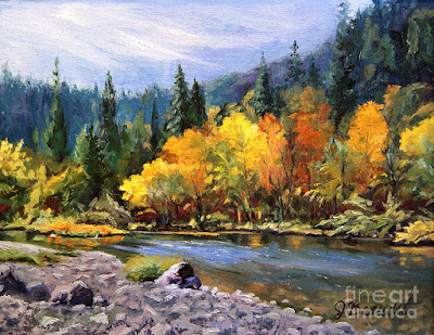 A Day On The River by Jennifer Beaudet Zondervan oil painting of Trinity River in California