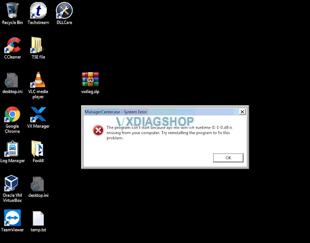 vxdiag vx manager system error