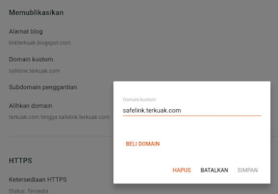 Domain kustom di Blogger