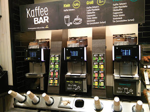 Automated "Coffee dispenser" at "backWerk" cafe .