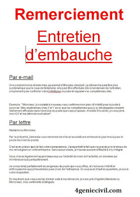 mail remerciement embauche