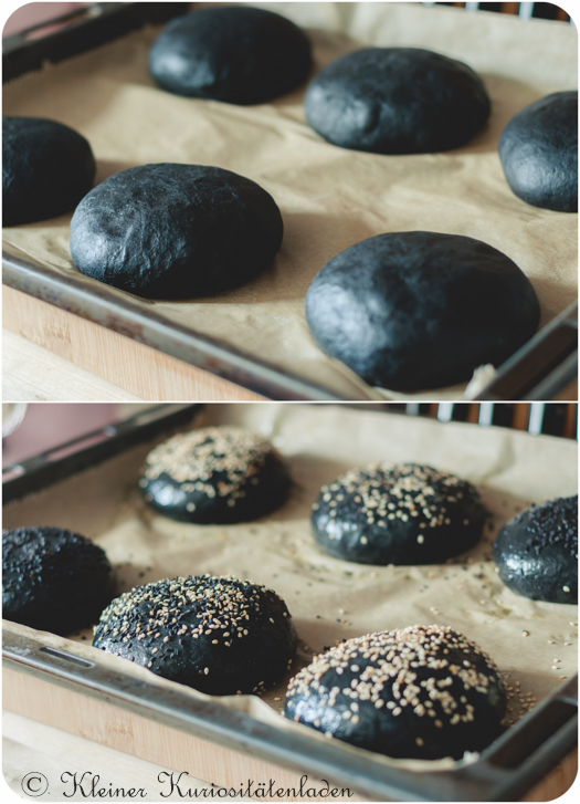 Schwarze Burger Brotchen Black Burger Buns