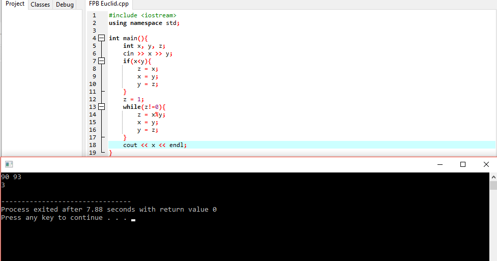 C++ : FPB Euclidean Algorithm - Codingan Pro