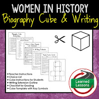 Women's History Month Resources Biography Cubes