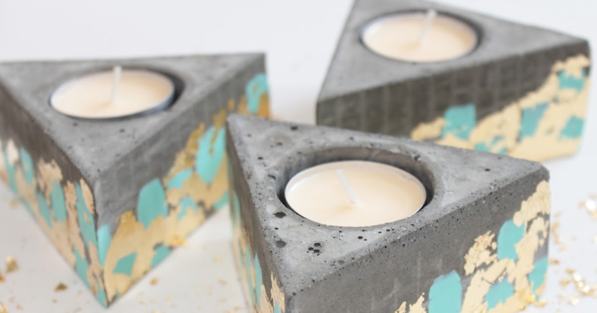 DIY Geometric Cement Candle Holders The Creative Glow DIY Geometric