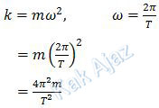 Rumus konstanta pegas yang berkaitan dengan frekuensi/periode
