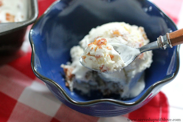 No Churn Bacon Ice Cream recipe from Served Up With Love