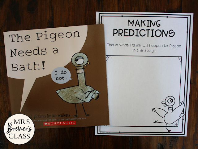 Pigeon book study activities unit with literacy companion activities for ANY Mo Willems Pigeon book in the series and a craftivity for Kindergarten and First Grade