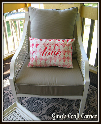Painted Fabric Pillow with Stamping