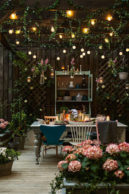 Whimsical Garden Grotto with String Lights Whimsical Garden Grotto with String Lights