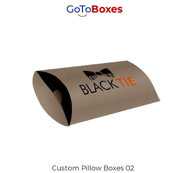 Seize the best quality Custom Pillow Boxes with exquisite styling at GoToBoxes. We manufacture boxes with premium quality organic material with free shipping.