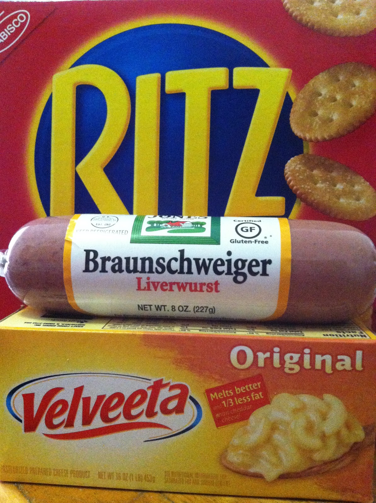 DONT THE GRAVY LIVERWURST & VELVEETA ON A RITZ