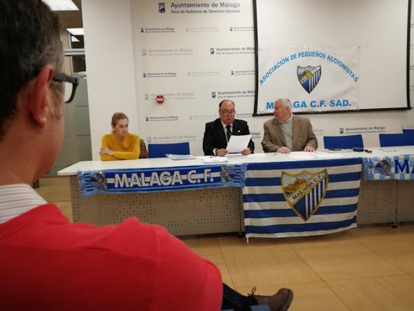 Los Pequeños Accionistas del Málaga CF realizarán mañana una asamblea a las 19:00 horas