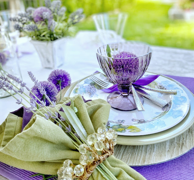 Lavender Outdoor Summer Table Setting - So Much Better With Age