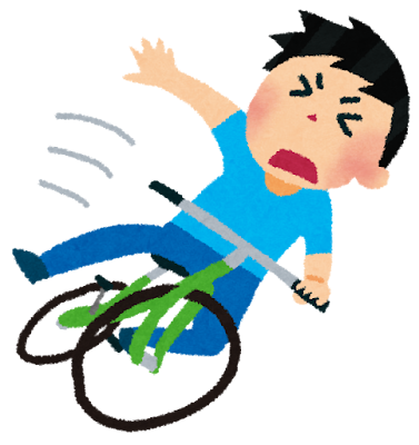 自転車で転んだ男の子のイラスト