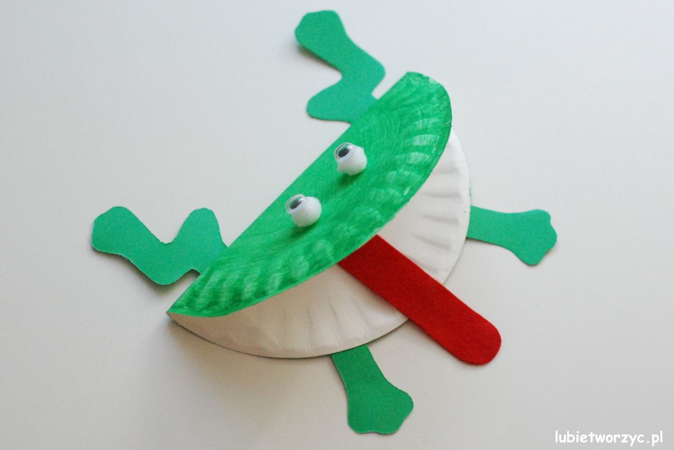 żaba Praca Plastyczna Z Rolki Żaba z papierowego talerzyka