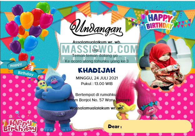 65+ Contoh Undangan Ulang Tahun Anak Gratis Yang Bisa Di