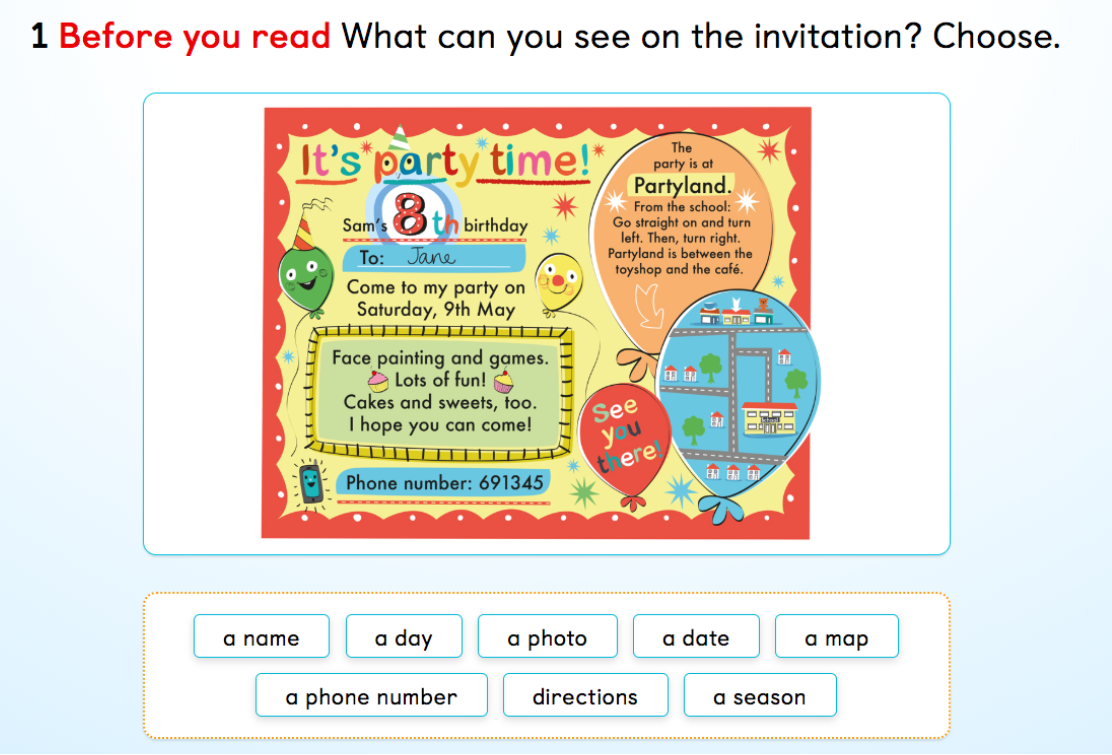 Our English class: Unit 8 Lesson 7 Invitation