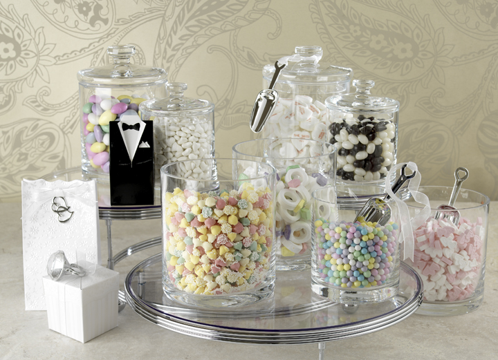 Wedding Candy Buffet Ideas Red White Silver Black