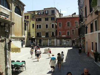 Campo San Cassiano in Venice, with the church of  the same name to the left