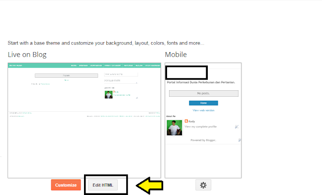 Edit HTML di Blogger