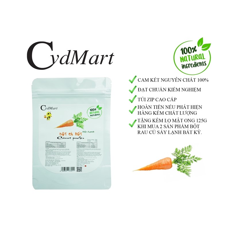 Cvdbeehoney Bột cà rốt 100g