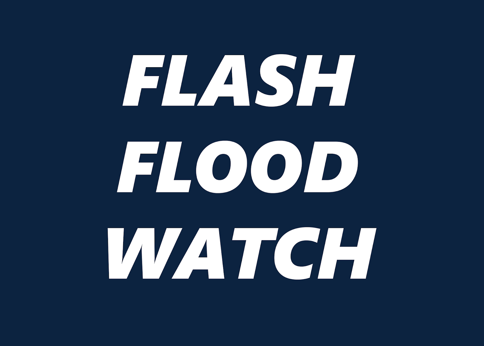 WEATHER ALERT Flash Flood Watch Issued for Monday Afternoon and Evening