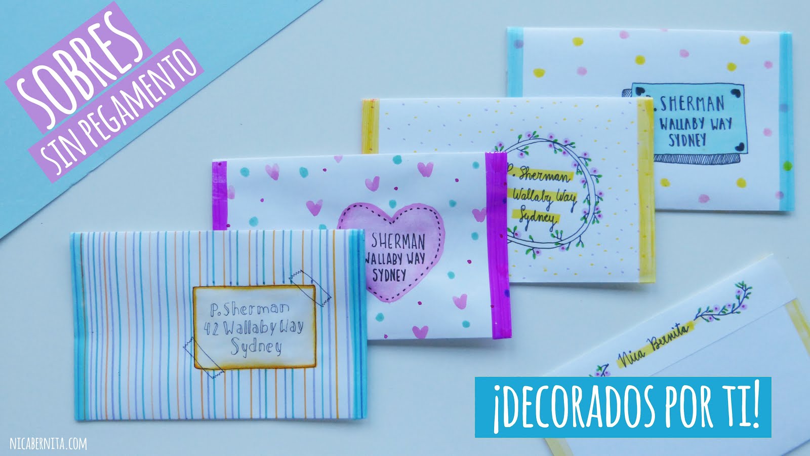 SOBRE PARA CARTAS SIN PEGAMENTO ❤ IDEAS PARA DECORAR SOBRES DE PAPEL