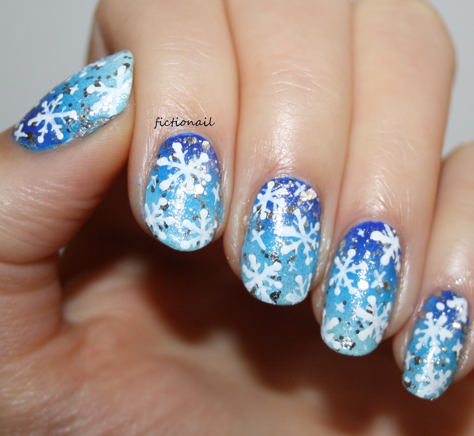 Festive Snowflake Nail Art