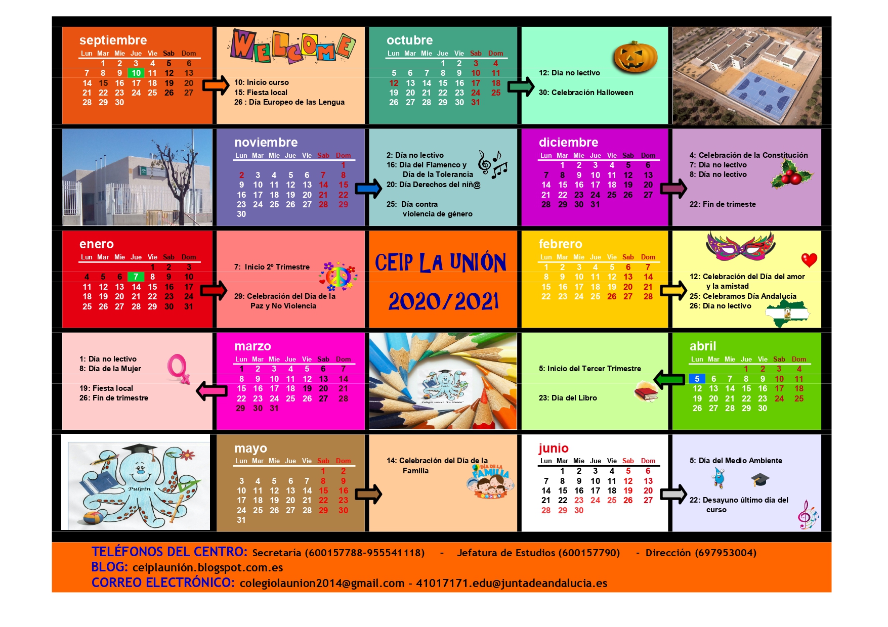 Ceip La UniÓn Calendario Escolar 20202021