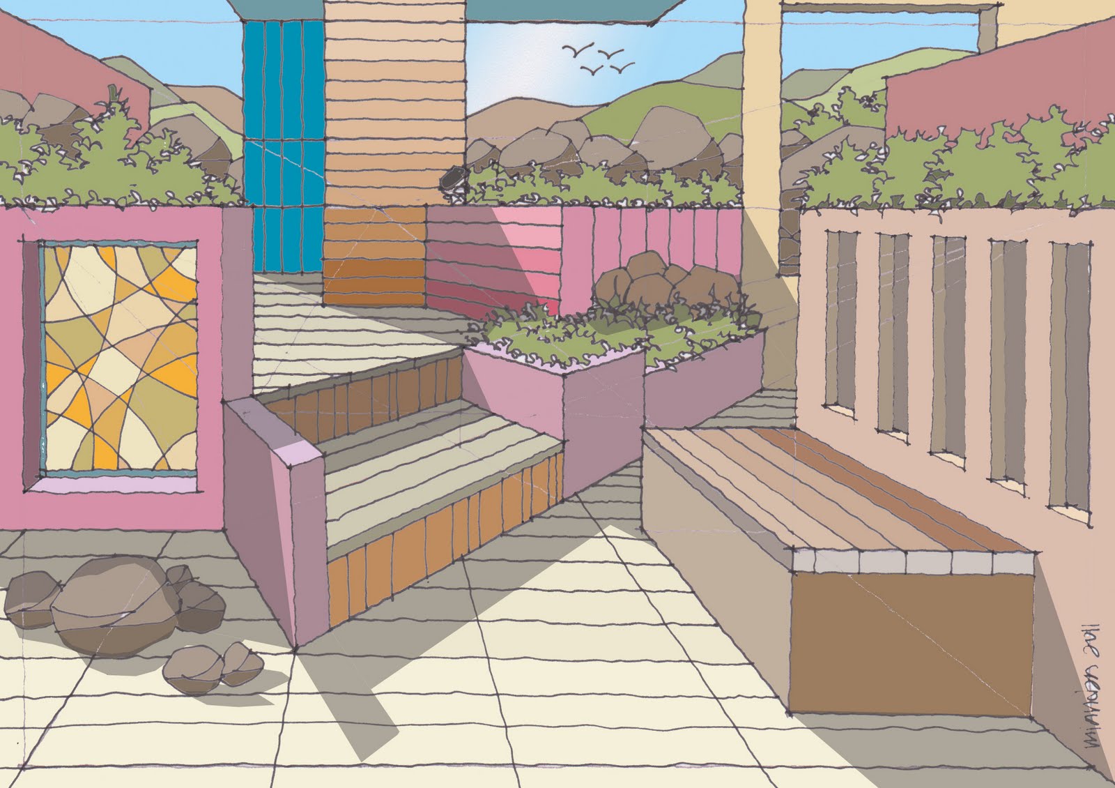 Draw a garden 190711 multi point perspective | San-Francisco-Chronicle ...