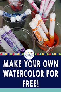 Save money in an art, kindergarten, preschool, or primary classroom by making your own watercolors out of old markers! Your students will love using these vibrant colors on their latest art project. This easy classroom hack can be done in one day and makes enough watercolor to last throughout the year! Never buy watercolor again! Recycle the markers when you are done!