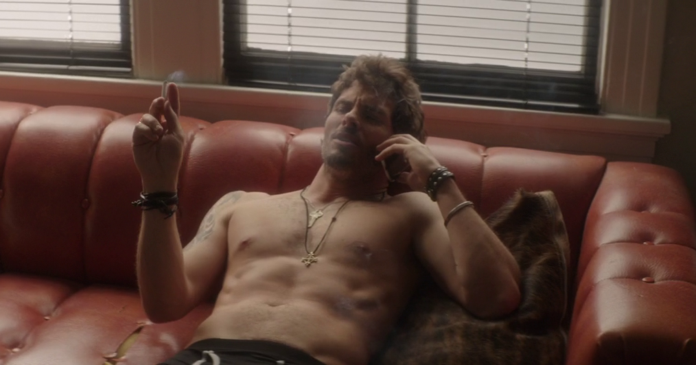 James Marsden shirtless in The D Train.