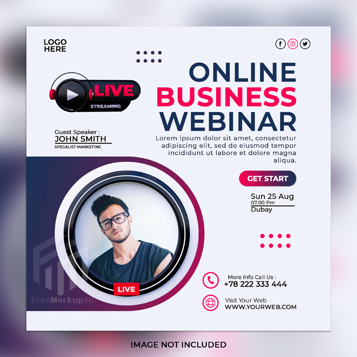 Live Streaming Webinar Digital Marketing Corporate Social Media Post Template Live Streaming Webinar Digital Marketing Corporate Social Media Post Template
