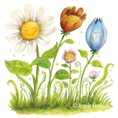 Blümelein (2014/2015) ©Angela Kommoß Kinderbuchillustration, Blumen, Blümchen