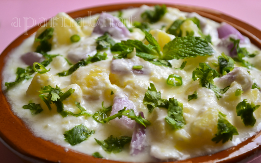 Potato Onion Salad/ Raita Flavors N Colors