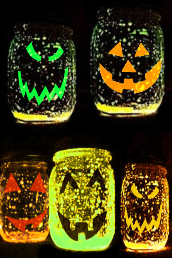 Light up the night this Halloween and make glowing pumpkin jars. These glow stick jack-o-lanterns are easy to make and a great craft for all ages! #halloweenlights #halloweenlanterns #halloweenlanterndecor #halloweenpumpkins #glowingjars #glowingjackolanterns #glowingjarshalloween #glowstickjars #pumpkinjars #glowjars #halloweencraftsforkids #growingajeweledrose #activitiesforkids Light up the night this Halloween and make glowing pumpkin jars. These glow stick jack-o-lanterns are easy to make and a great craft for all ages! #halloweenlights #halloweenlanterns #halloweenlanterndecor #halloweenpumpkins #glowingjars #glowingjackolanterns #glowingjarshalloween #glowstickjars #pumpkinjars #glowjars #halloweencraftsforkids #growingajeweledrose #activitiesforkids
