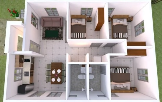 5 desain inspiratif rumah 3 kamar tidur