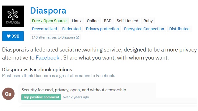 AlternativeTo - Similar Facebook