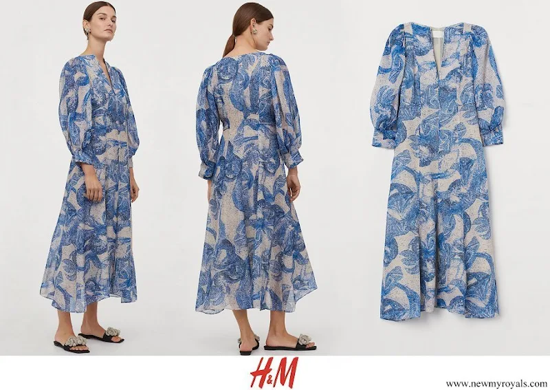 Crown Princess Victoria wore H&M Mosaic-patterned Silk Dress