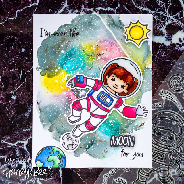 Out of this world Galaxy Astronaut Interactive Spinner Card | Day 2 Sneak Peek Honey Bee Stamps 5th Anniversary Release