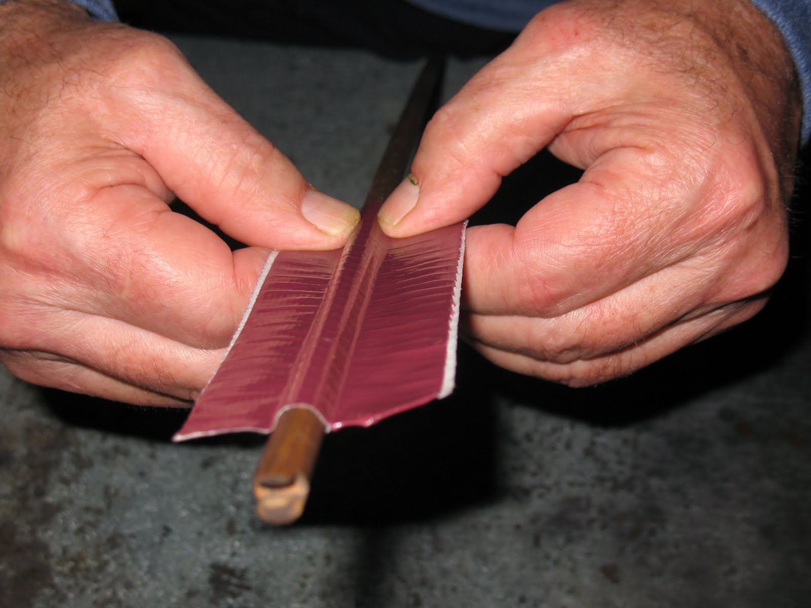 Sensible Survival Fletching an Arrow with Duct Tape