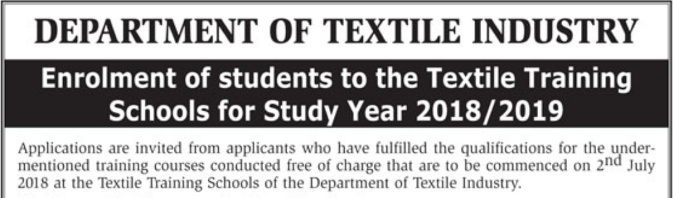 Free Courses - Textile Training Schools