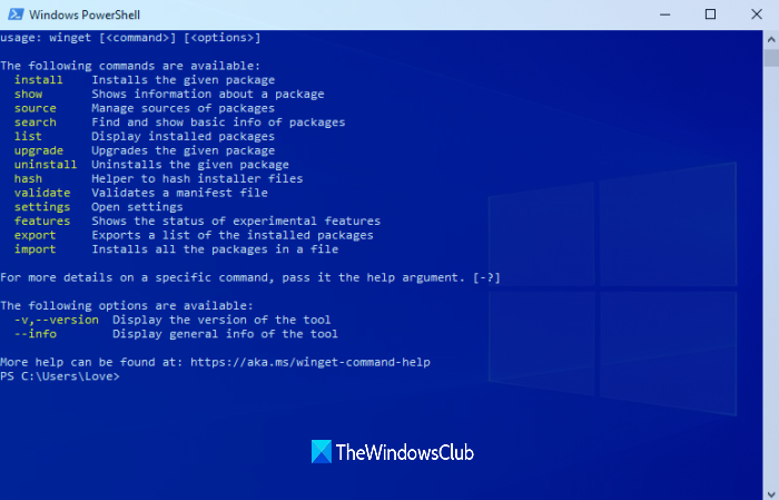 プログラムの更新Windowsパッケージマネージャー