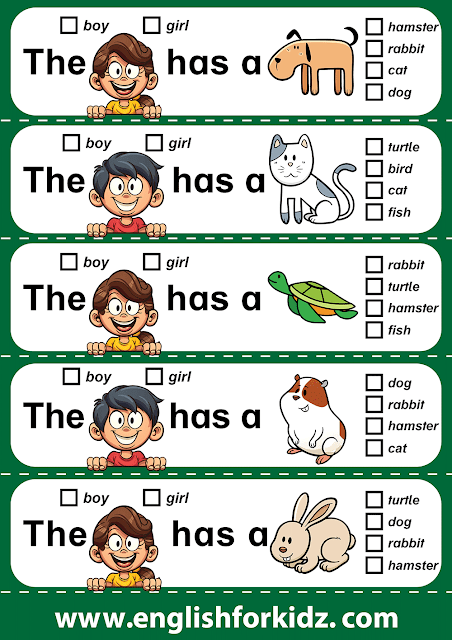 Free printable worksheets for kindergarten and elementary school, reading comprehension to learn verb have
