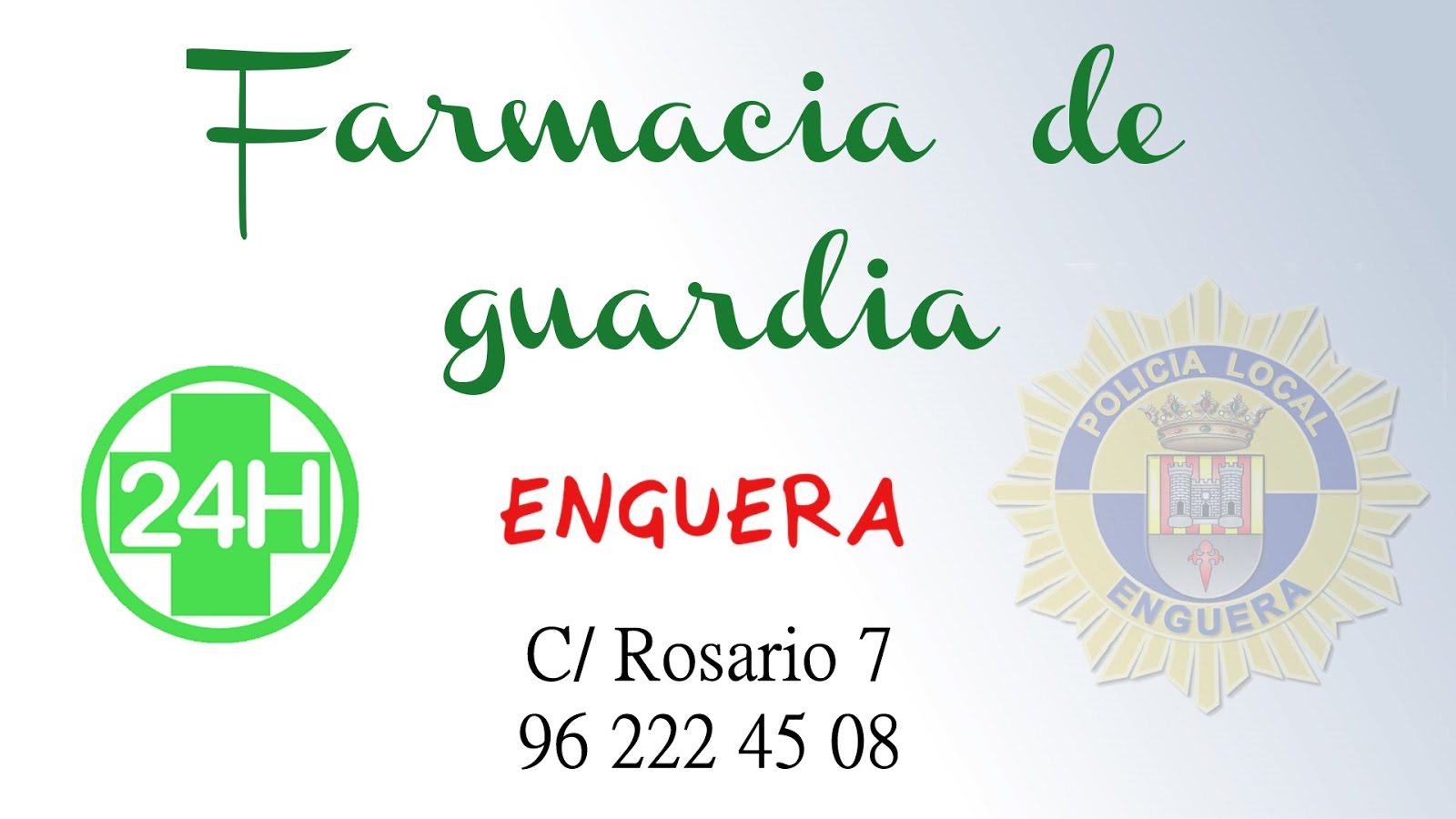 Policía Local Enguera Farmacia de guardia