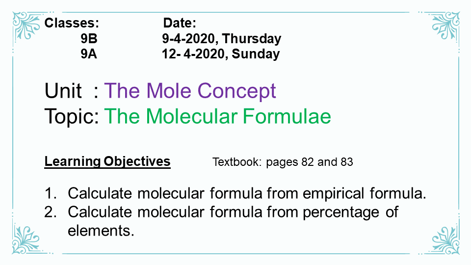 Grade 9: DISTANCE LEARNING