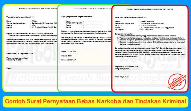 3 Contoh Surat Pernyataan Bebas Narkoba Dan Tindakan Kriminal