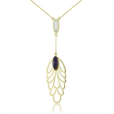 Peacock drop necklace