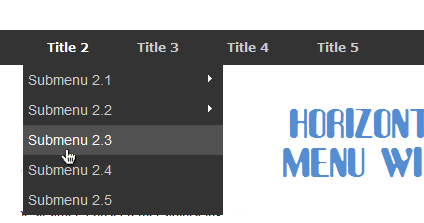 Create Horizontal Navigation Menu With Drop Down Submenus Using CSS ...